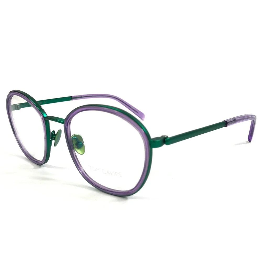 Tom Davies Eyeglasses Frames TD734 Col. 2188 Purple Turquoise Green 49-21-140